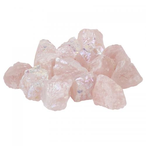 Rose Quartz Minerals Specimen, irregular, AB color plated, pink, Length about 30-50mm [