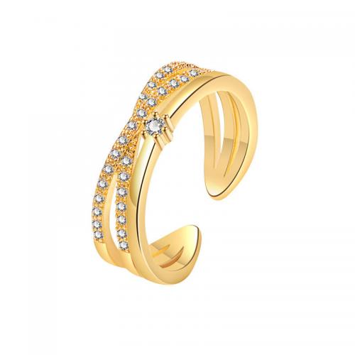 Cubic Zirconia Micro Pave Brass Finger Ring, plated, fashion jewelry & micro pave cubic zirconia & for woman 