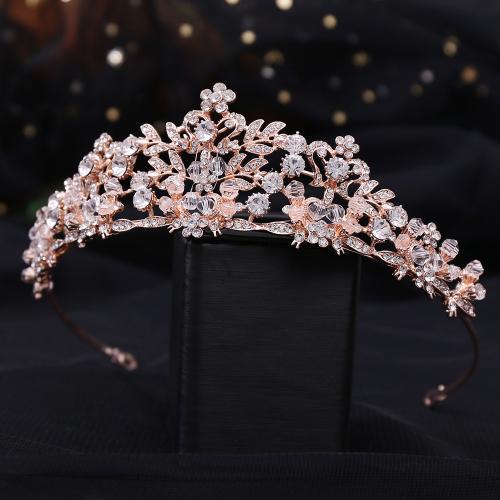 Bridal Tiaras, Zinc Alloy, handmade, fashion jewelry & for woman & with rhinestone Inner Approx 150mm 