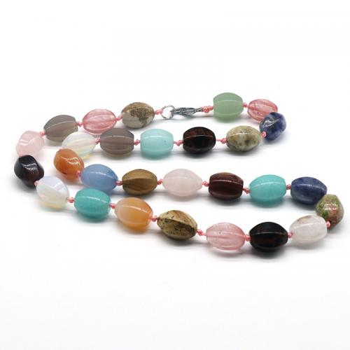 Gemstone Necklaces, Natural Stone, fashion jewelry & Unisex Approx 48-50 cm [