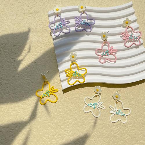 Zinc Alloy Drop Earring, Butterfly, painted, fashion jewelry 