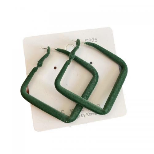 Fashion Create Jewelry Earring, Plastic, with Flocking Fabric, Rhombus, fashion jewelry & for woman & hollow About 52mm 