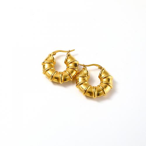 Titanium Steel Earrings, Vacuum Ion Plating, for woman, golden 