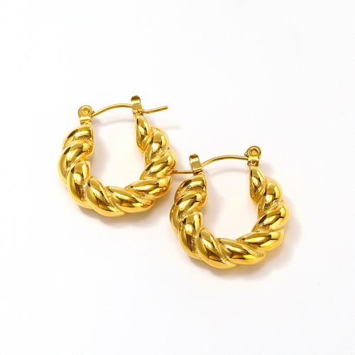 Titanium Steel Earrings, Vacuum Ion Plating, for woman, golden 