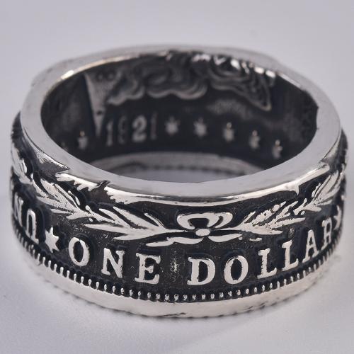 Brass Finger Ring, Donut, antique silver color plated, vintage & fashion jewelry & Unisex & blacken, black [