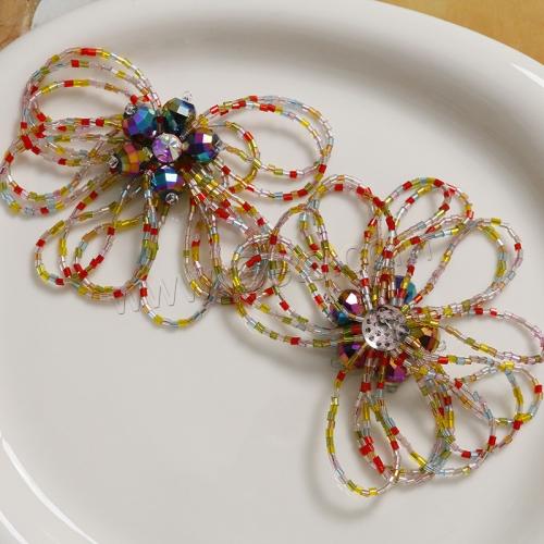 DIY Hair Flowers, Glass Beads, with Crystal, with rhinestone 100mm [