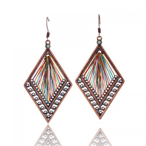 Zinc Alloy Drop Earring, with Seedbead, fashion jewelry & for woman 