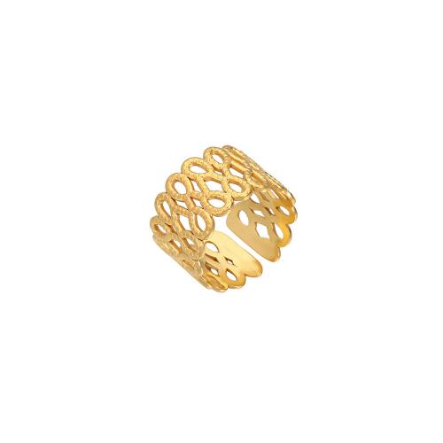 Edelstahl Fingerring, 304 Edelstahl, Vakuum-Ionen-Beschichtung, Modeschmuck & für Frau, goldfarben, inner diameter 18mm, verkauft von PC