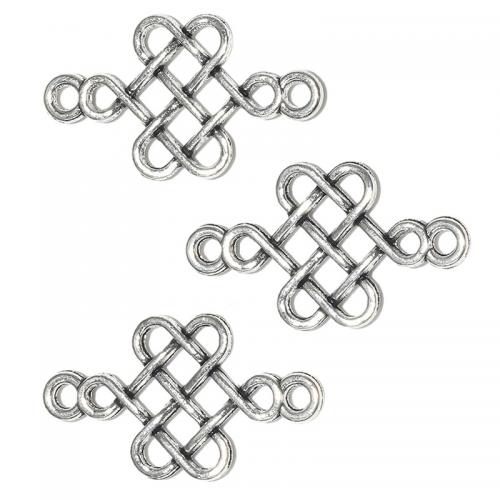 Zinc Alloy Charm Connector, Chinese Knot, plated, DIY & 1/1 loop & hollow Approx [