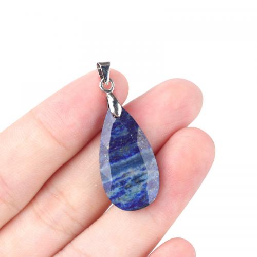 Gemstone Jewelry Pendant, with Iron, Teardrop, DIY [