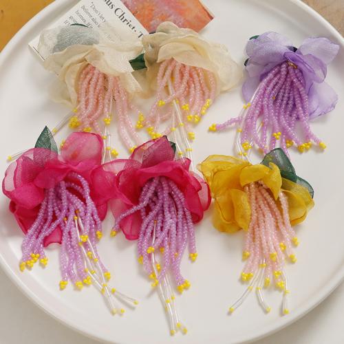 DIY Hair Flowers, Etamine, with Glass Beads [