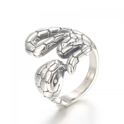 Edelstahl Fingerring, 304 Edelstahl, Schlange, plattiert, Modeschmuck & verschiedene Größen vorhanden & für den Menschen, keine, Maximum width: 26mm, minimum width: 4mm., verkauft von PC