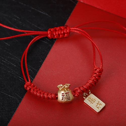 Fashion Create Wax Cord Bracelets, Korean Waxed Cord, with Zinc Alloy, Adjustable & fashion jewelry & Unisex Approx 29 cm 