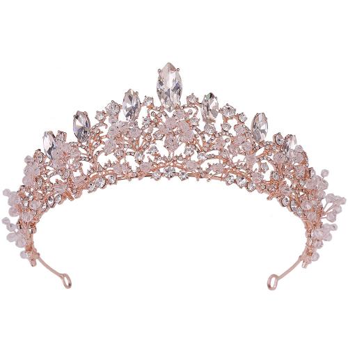 Tiaras nupciales, aleación de zinc, hecho a mano, Joyería & para mujer & con diamantes de imitación, más colores para la opción, diámetro interior:aproximado 160mm, Vendido por UD[