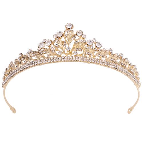 Tiaras nupciales, aleación de zinc, Joyería & para mujer & con diamantes de imitación, más colores para la opción, diámetro interior:aproximado 140mm, Vendido por UD[