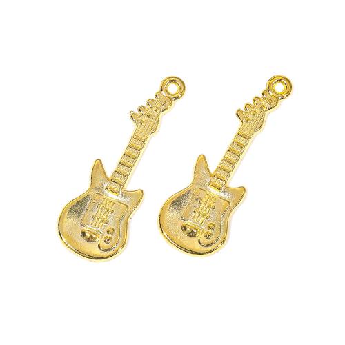 Musikinstrument Zinklegierung Anhänger, Gitarre, plattiert, DIY, keine, 31x12x2mm, ca. 100PCs/Tasche, verkauft von Tasche