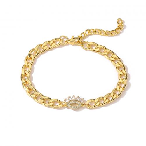 Cubic Zirconia Micro Pave Brass Bracelet, with 5CM extender chain, plated, micro pave cubic zirconia & for woman Approx 18 cm [