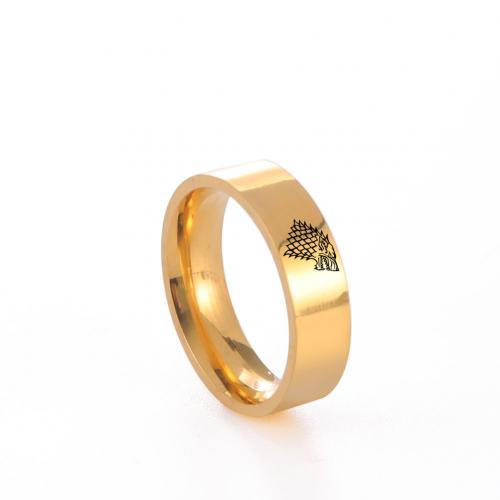 Edelstahl Fingerring, 304 Edelstahl, Vakuum-Ionen-Beschichtung, Modeschmuck & unisex & verschiedene Größen vorhanden, keine, width 6mm,ring thickness 2mm, verkauft von PC