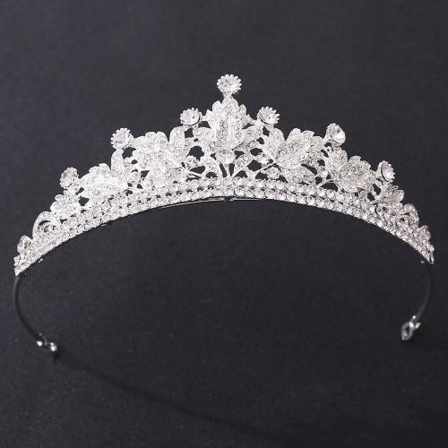 Tiaras nupciales, aleación de zinc, Joyería & para mujer & con diamantes de imitación, más colores para la opción, diámetro interior:aproximado 150mm, Vendido por UD[