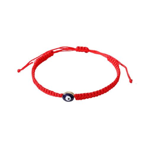 Evil Eye Jewelry Bracelet, Knot Cord, with Resin & Zinc Alloy, handmade, fashion jewelry & adjustable & for woman Approx 16-28 cm [