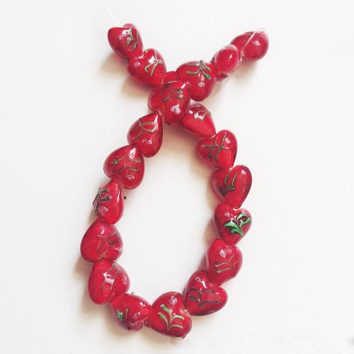 Plant Lampwork Beads, Heart, DIY [