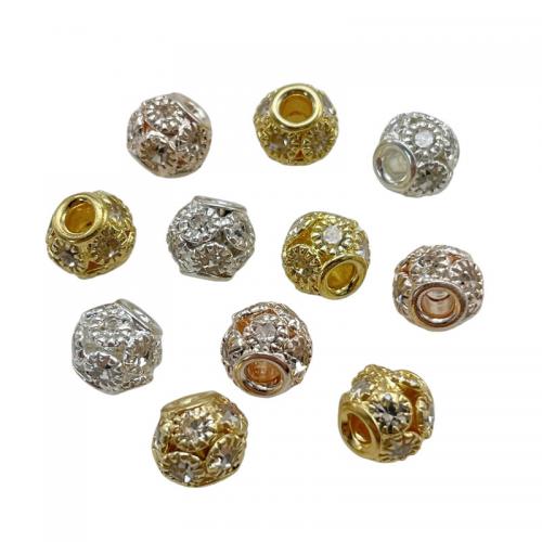 Zinc Alloy Spacer Beads, plated, DIY & with rhinestone 