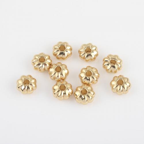 Brass Jewelry Beads, Flower, gold color plated, DIY 