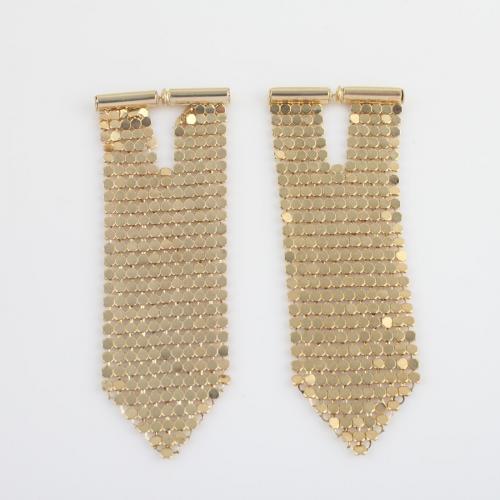 Fashion Fringe Earrings, Messing, goldfarben plattiert, für Frau, 92.5x32.6x4.6mm, verkauft von Paar