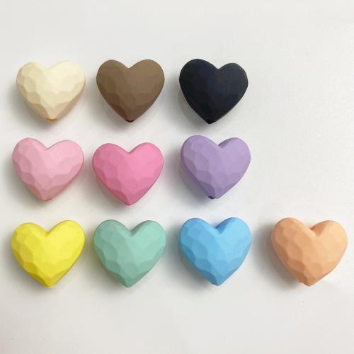 Rubberized Acrylic Beads, Heart, DIY [