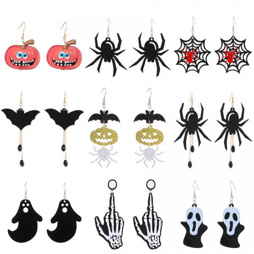 Nuevas joyas y decoraciones populares de Halloween, Acrílico, con esmalte, Diseño de Halloween & Joyería & diferentes estilos para la opción & para mujer, Vendido por Par