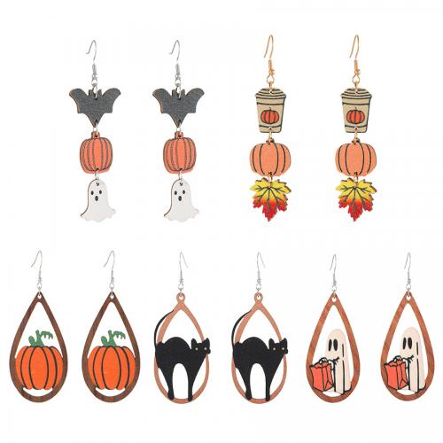 Neue heiße Halloween Schmuck und Dekor, Holz, mit Zinklegierung, Design für Halloween & Modeschmuck & verschiedene Stile für Wahl & für Frau, verkauft von Paar