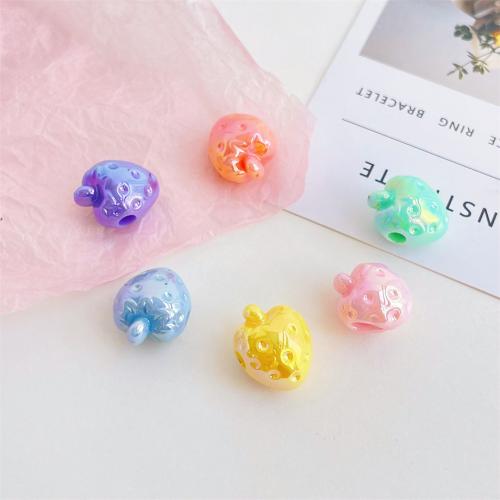 Plating Acrylic Beads, Strawberry, UV plating, DIY 13mm, Approx [