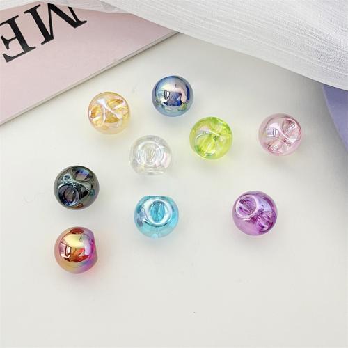 Plating Acrylic Beads, Round, UV plating, DIY 16mm, Approx [