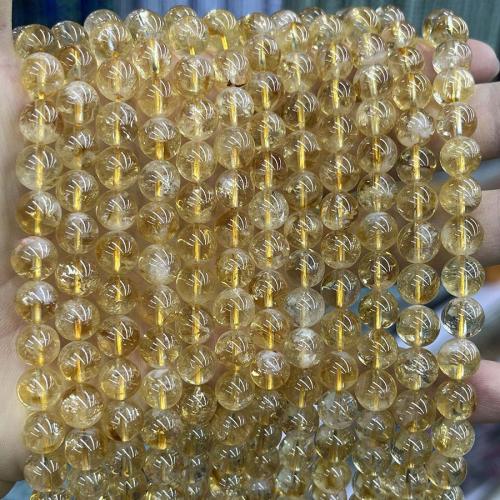 Cristal en jaune naturelles, perles de citrine, Rond, DIY, plus de couleurs à choisir, 8mm Environ 38 cm, Vendu par brin[