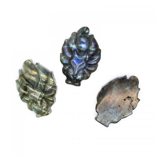 Labradorite Pendants, Carved, fashion jewelry & DIY & no hole 