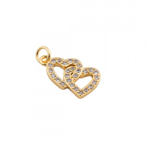 Cubic Zirconia Micro Pave Brass Pendant, Heart, high quality plated, DIY & micro pave cubic zirconia Approx 4mm [