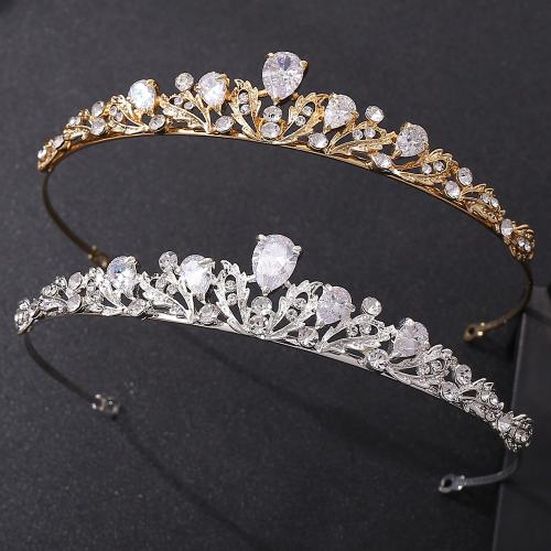 Tiaras nupciales, aleación de zinc, Joyería & micro arcilla de zirconia cúbica & para mujer, más colores para la opción, diámetro interior:aproximado 150mm, Vendido por UD[