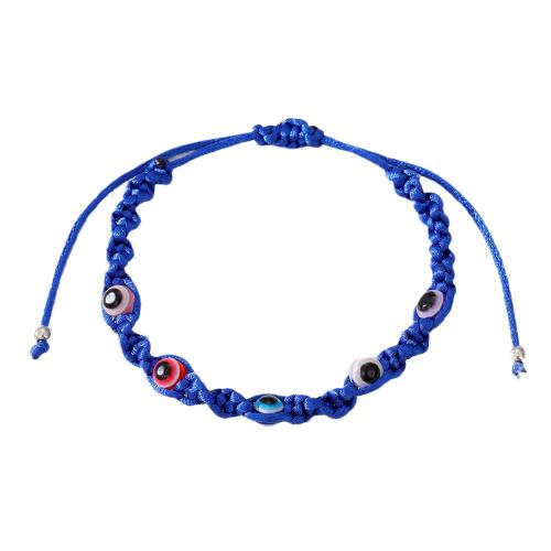 Evil Eye Jewelry Bracelet, Knot Cord, with Resin, handmade, fashion jewelry & evil eye pattern & adjustable & for woman Approx 16-28 cm [