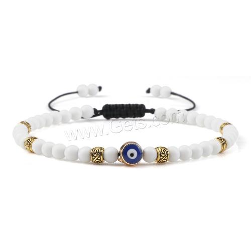 Evil Eye Jewelry Bracelet, Natural Stone, with Knot Cord & Zinc Alloy, handmade, fashion jewelry & Unisex & adjustable mm Approx 16-25 cm [