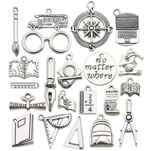 Zinc Alloy Jewelry Pendants, plated, mixed pattern & DIY, original color 9 u00d7 17mm or so, Approx [