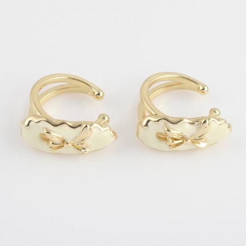 Brass Finger Ring, gold color plated, for woman [