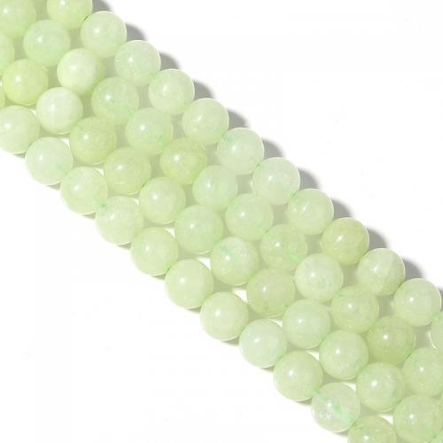 Single Gemstone Beads, Hetian Jade, Round, DIY green Approx 38 cm [