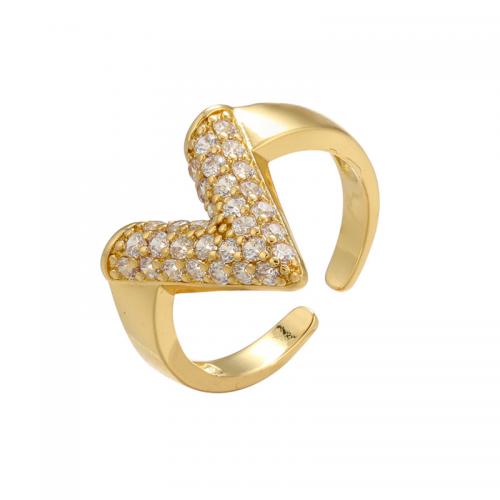 Cubic Zirconia Micro Pave Brass Finger Ring, plated, micro pave cubic zirconia & for woman [