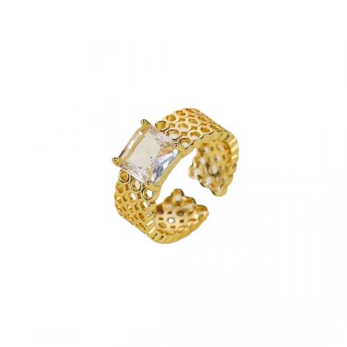 Cubic Zirconia Micro Pave Brass Finger Ring, plated, micro pave cubic zirconia & for woman [