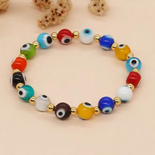 Evil Eye Jewelry Bracelet, Lampwork, handmade, fashion jewelry & for woman, Inner Approx 6mm 