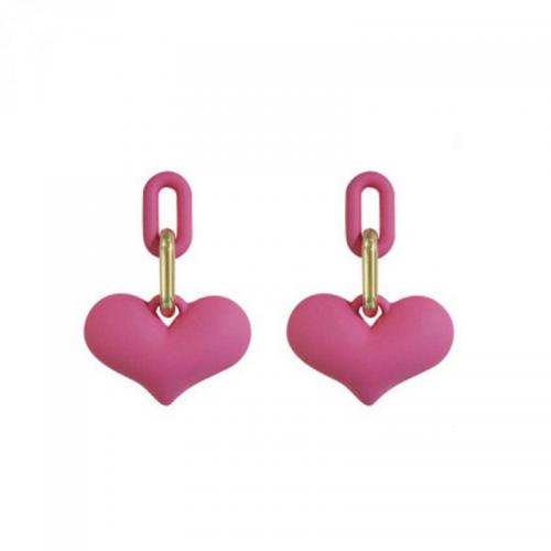 Acrylic Drop Earring, Heart, fashion jewelry & for woman [