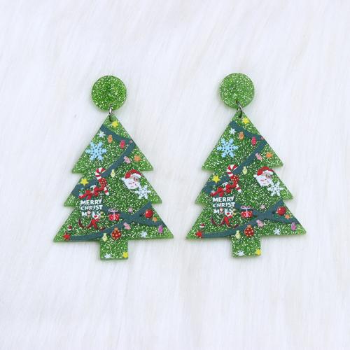 Pendientes de Navidad, Acrílico, barnizado, Diseño de Navidad & Joyería & diferentes estilos para la opción & para mujer, Vendido por Par[