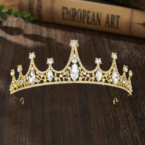 Bridal Tiaras, Zinc Alloy, plated, fashion jewelry & for woman & with rhinestone Diameter 140mm,height 45mm [