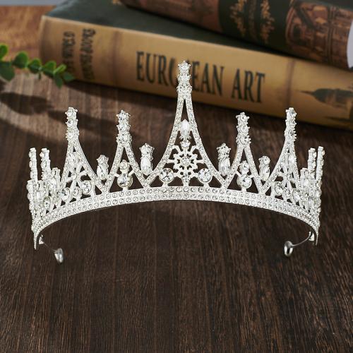 Bridal Tiaras, Zinc Alloy, plated, fashion jewelry & for woman & with rhinestone Diameter 160mm,height 72mm [