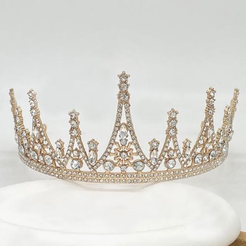 Bridal Tiaras, Zinc Alloy, plated, fashion jewelry & for woman & with rhinestone Diameter 155mm,height 72mm [